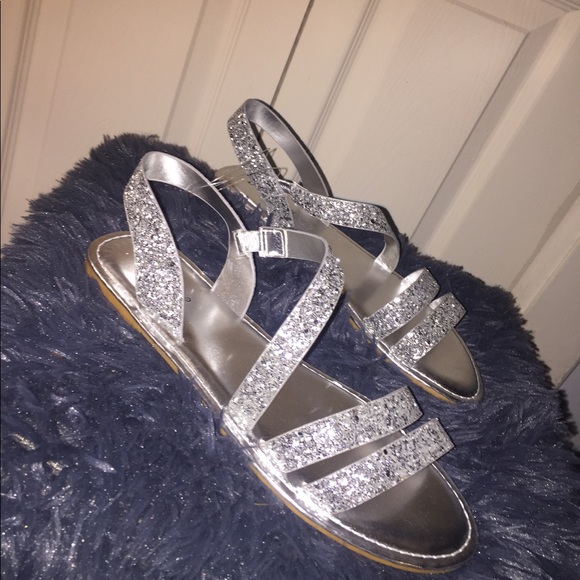 Shoes - Sliver Sparkle Slides Shoes - Sliver Sparkle Slides